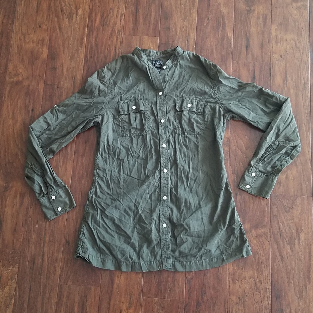 Lucky Brand Button Down Top Green {Large}